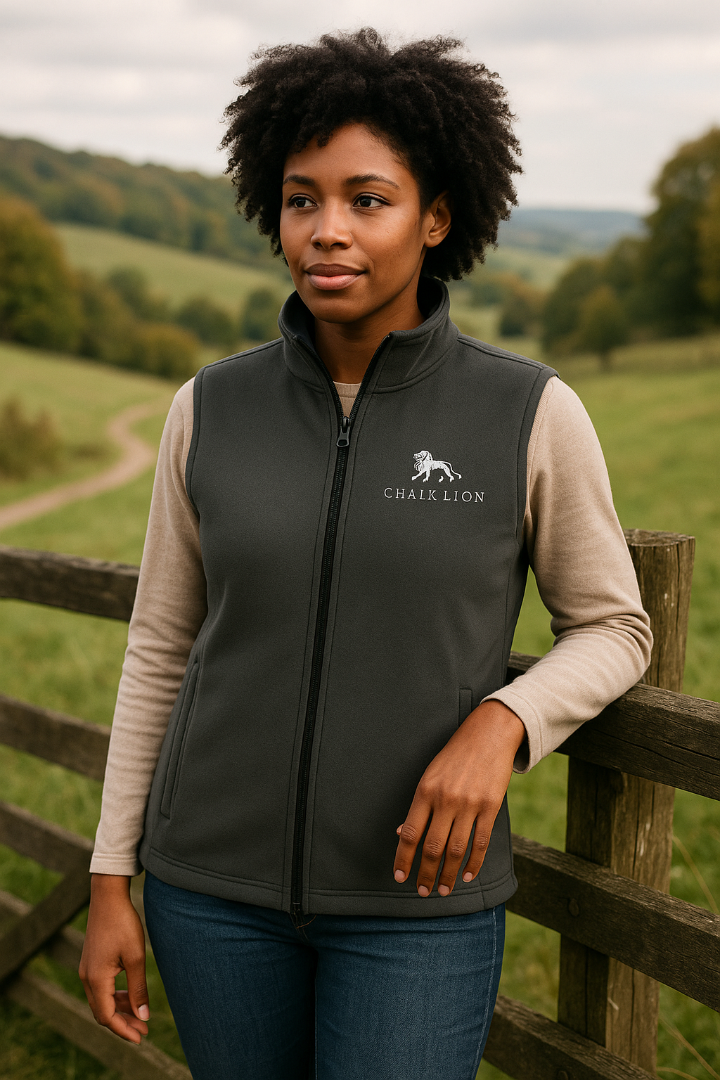 Chalk Lion Premium Fleece Gilet